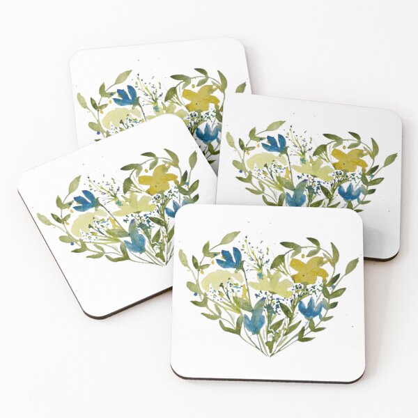 Item preview, Blue and Yellow heart flower designed and sold by artmpadillamecq.