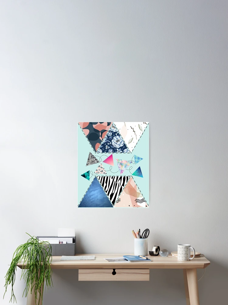 Thumbnail 2 of 3, Poster, Fun Happy Colorful Quilted Pattern - Abstract Geometric Pattern designed and sold by Reelippy.