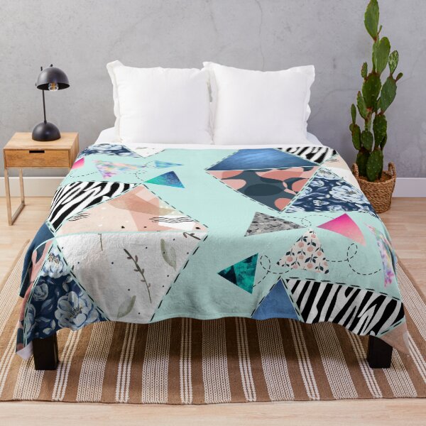 Item preview, Fun Happy Colorful Quilted Pattern - Abstract Geometric Pattern designed and sold by Reelippy.