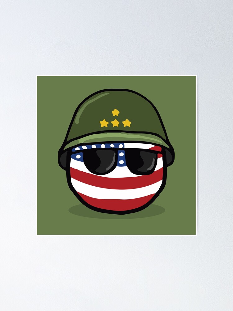 US Army USBall Polandball memes funny USA american flag poland ball meme  with military hat and thug for life sunglasses memeball HD HIGH QUALITY  ONLINE STORE