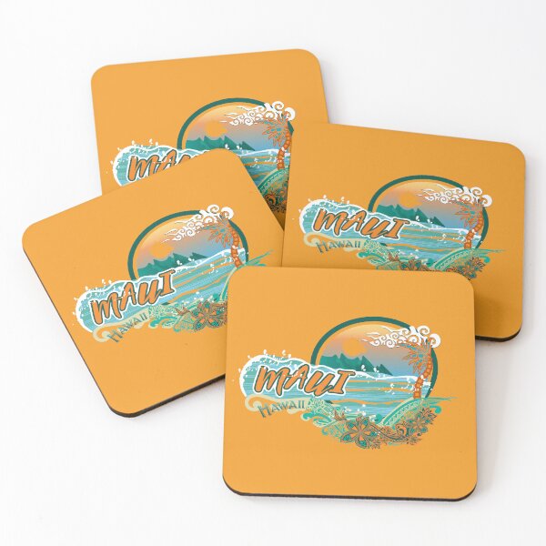 Item preview, Vintage 80's Maui Hawaii Teal Ocean Wave Decal designed and sold by sunnthreads.