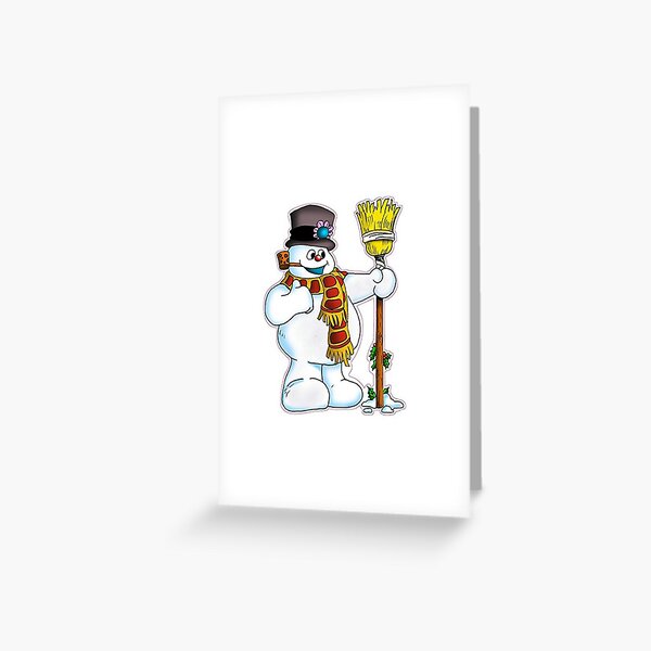 Classic Holiday Cartoon Frosty the Snowman Greeting Card