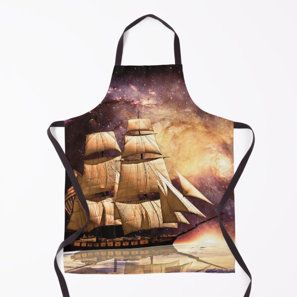 Item preview, Classic old sailing ship floating on planet Earth with space background designed and sold by CiniArt.