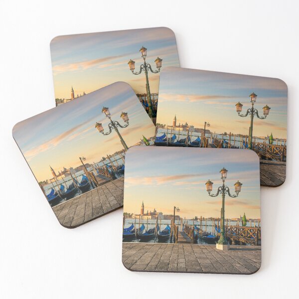 Item preview, Venice lagoon, San Giorgio church, gondolas and street lamp. Italy designed and sold by Stefano Orazzini.