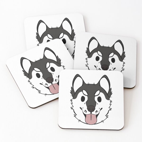 Artikelvorschau, Husky Schwarz und Weiß entworfen und verkauft von RoseBud-Art.
