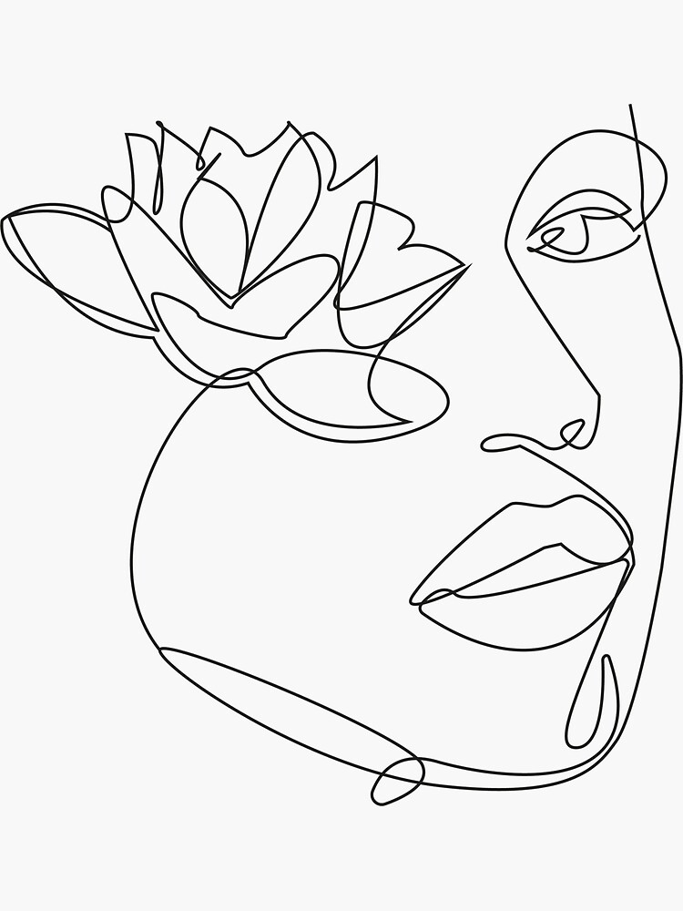 "Flower face" Sticker by JuliaSdesign Redbubble