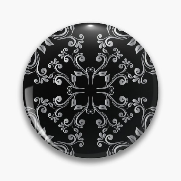 Item preview, Silver Swirly Floral Pattern on Black Background  designed and sold by NawalMagdy.