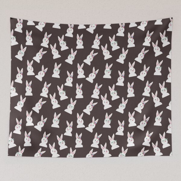 Item preview, Easter Bunny With Glasses And Flowers Pattern- Brown designed and sold by Designs By YL.