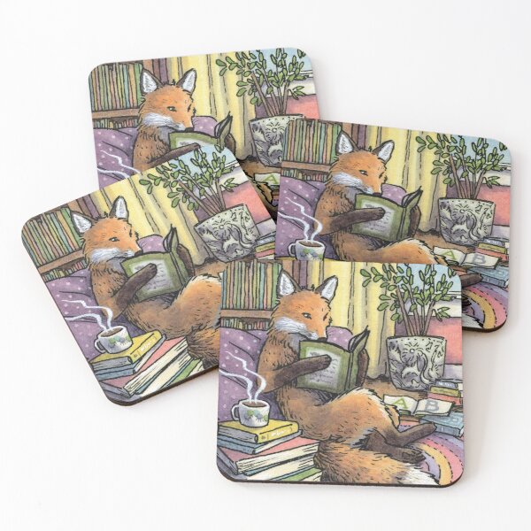 Item preview, Reading Fox designed and sold by Elisabeth Alba Illustration.