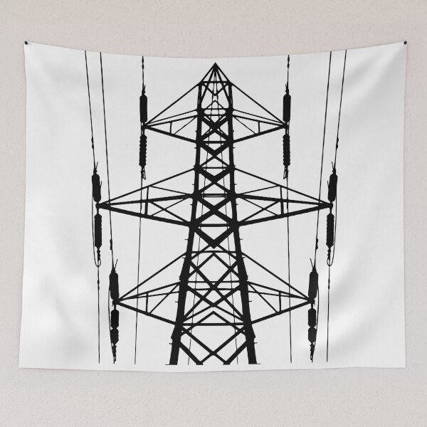 Item preview, PYLON. ELECTRICITY. ENERGY. POWER. BLACK AND WHITE designed and sold by 5hertz.