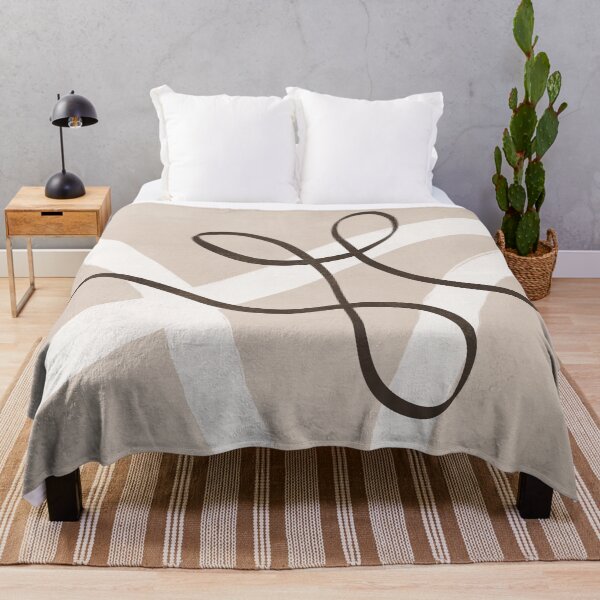 Item preview, Neutral Abstract Line Art – Part 1 – Brown and White Abstract lines on Beige Background designed and sold by GraphicBicycle.
