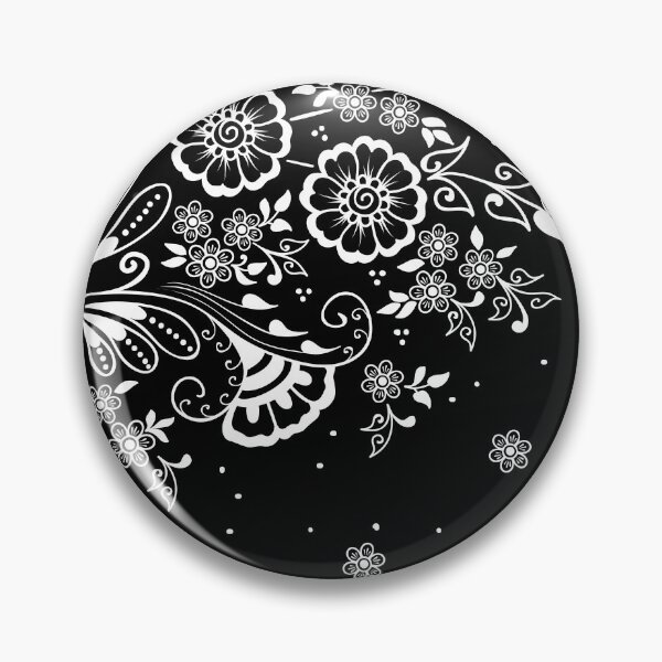 Item preview, Black and white Swirly Floral Pattern designed and sold by NawalMagdy.