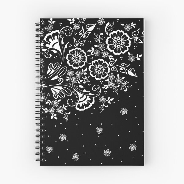 Item preview, Black and white Swirly Floral Pattern designed and sold by NawalMagdy.