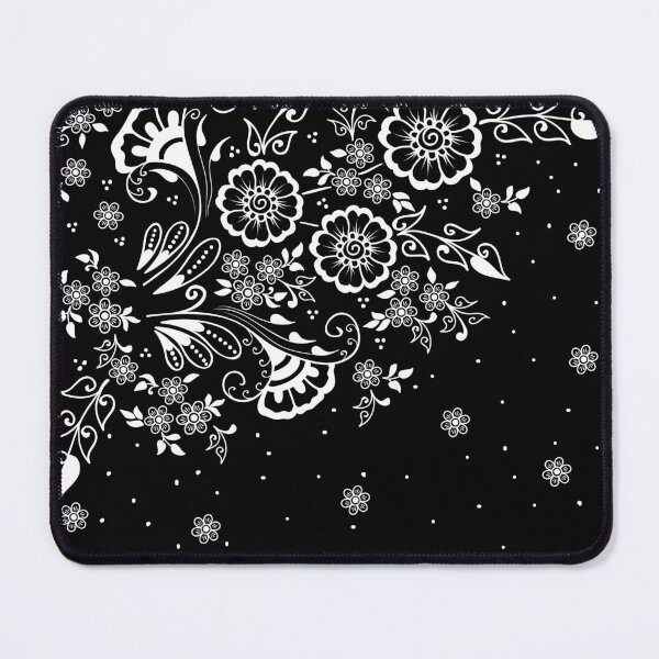 Item preview, Black and white Swirly Floral Pattern designed and sold by NawalMagdy.
