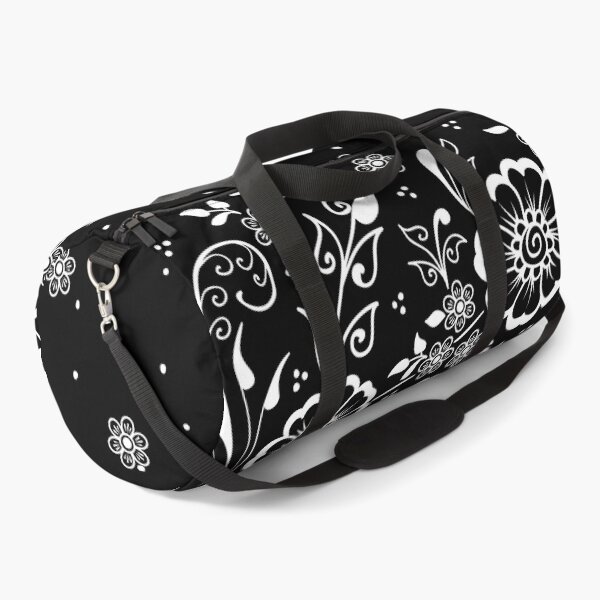 Item preview, Black and white Swirly Floral Pattern designed and sold by NawalMagdy.