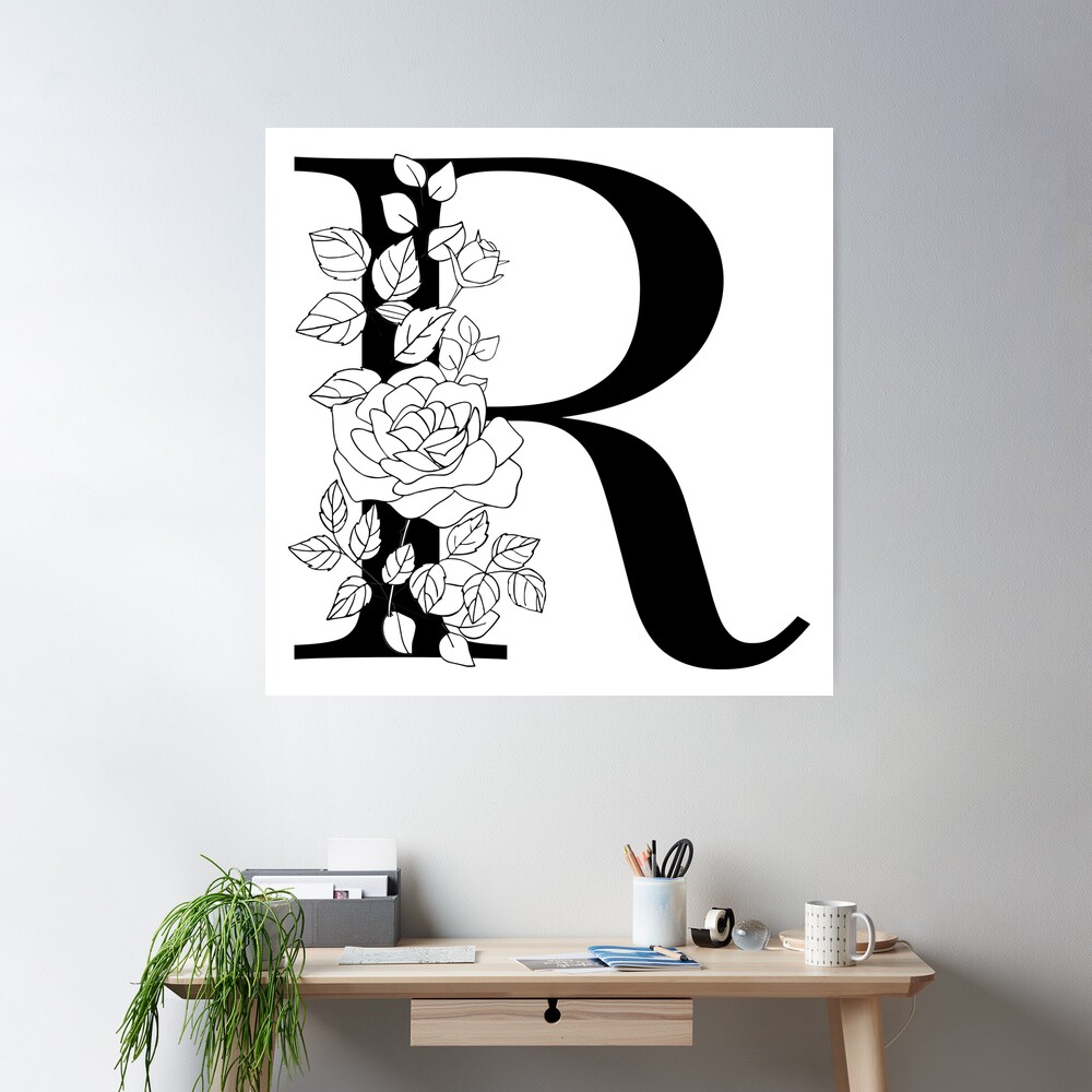 R logo, Letter R monogram, style floral (2315874)