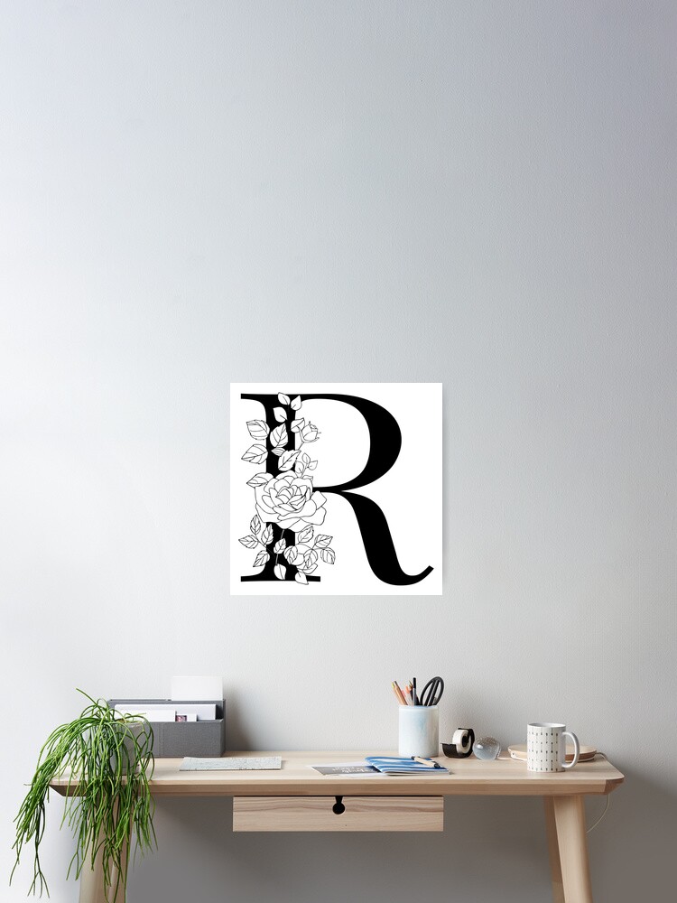 R logo, Letter R monogram, style floral (2315874)