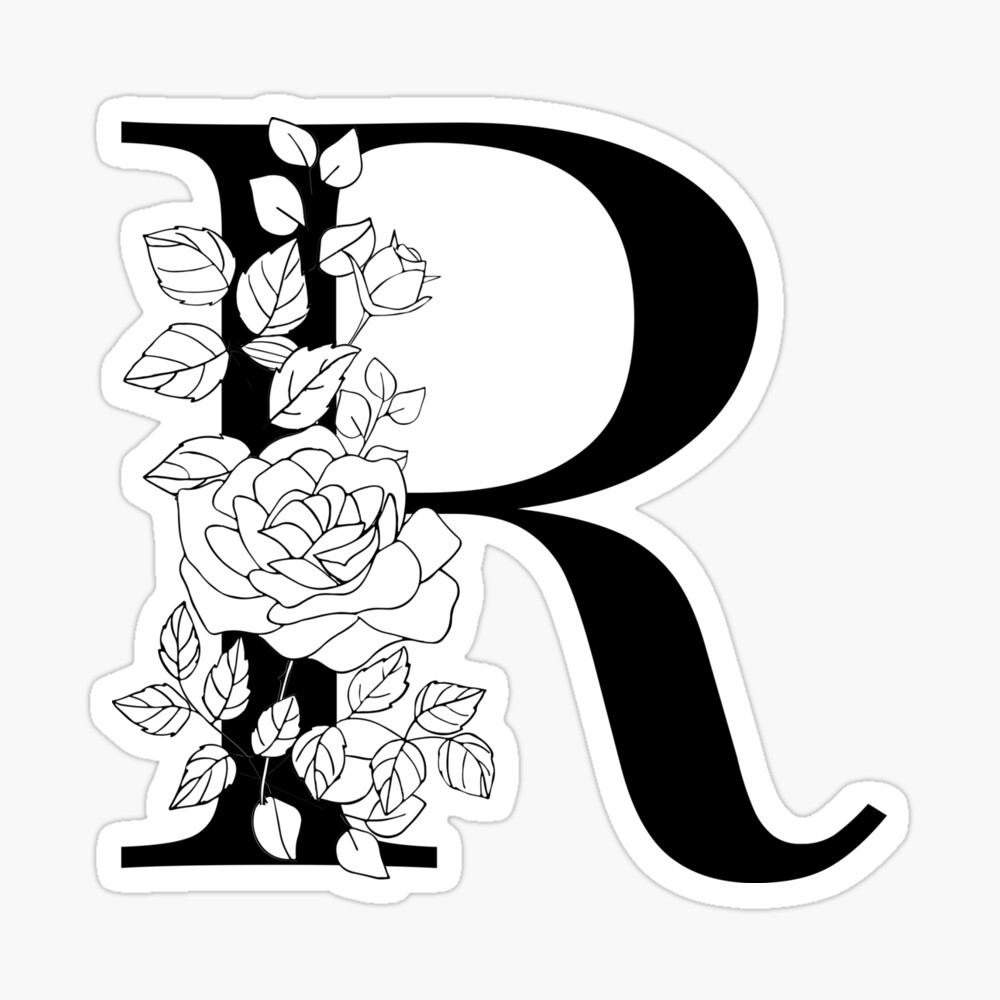 R Logo, Letter R Monogram, Style – Floral Graphic by wihal