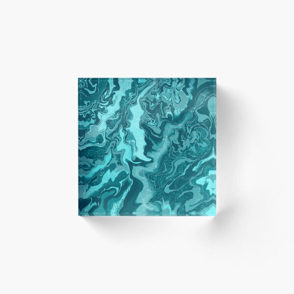 Item preview, Shades of teal marble art designed and sold by Ellesinspired.