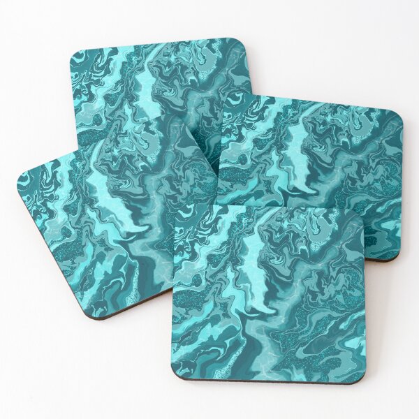 Item preview, Shades of teal marble art designed and sold by Ellesinspired.