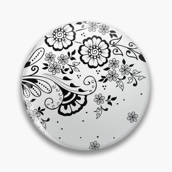 Item preview, Black and white Swirly Floral Pattern designed and sold by NawalMagdy.
