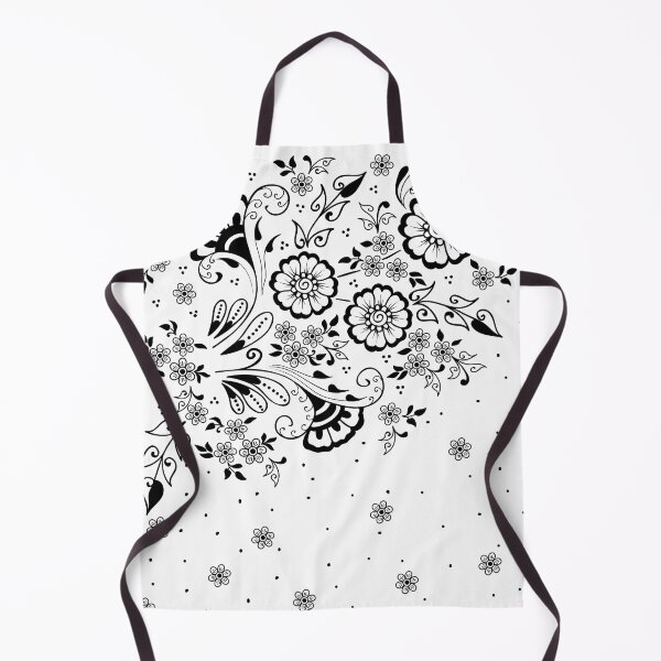 Item preview, Black and white Swirly Floral Pattern designed and sold by NawalMagdy.