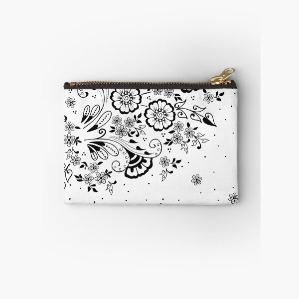 Item preview, Black and white Swirly Floral Pattern designed and sold by NawalMagdy.