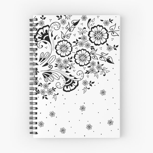 Item preview, Black and white Swirly Floral Pattern designed and sold by NawalMagdy.