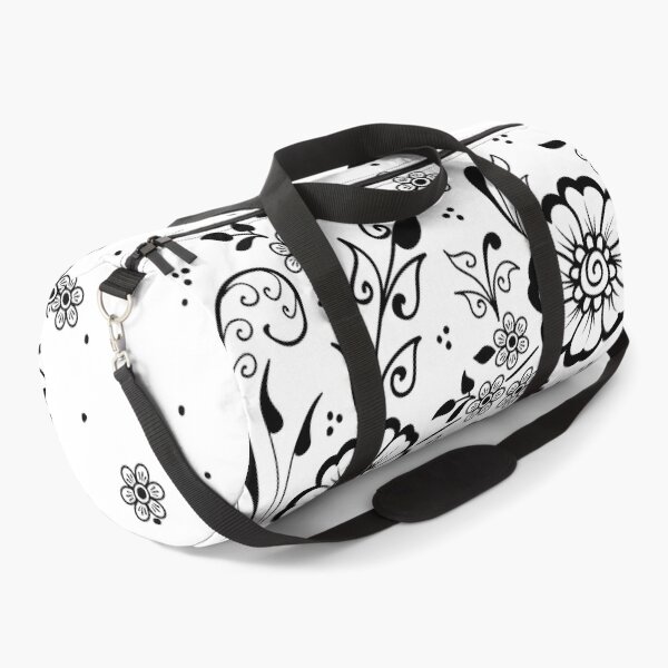 Item preview, Black and white Swirly Floral Pattern designed and sold by NawalMagdy.