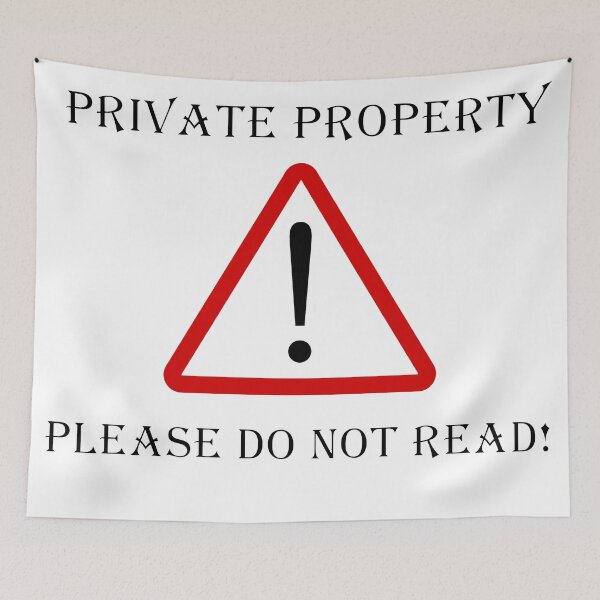 Item preview, warning: private property, Please do not Read designed and sold by NoetherSym.