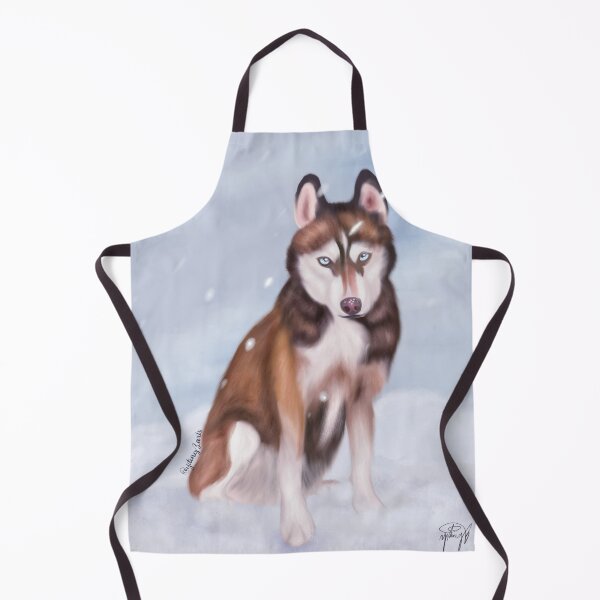Item preview, Red and White Siberian Husky Sitting in Snow designed and sold by YitingZarts.
