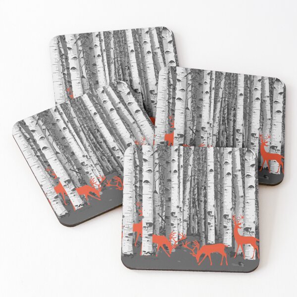Item preview, Deer, wild animals, woodland animals in birch forest, perfect for puzzle, kids puzzle, Duvets, Comforters, Shower Curtains, desk mat designed and sold by Collagedream.