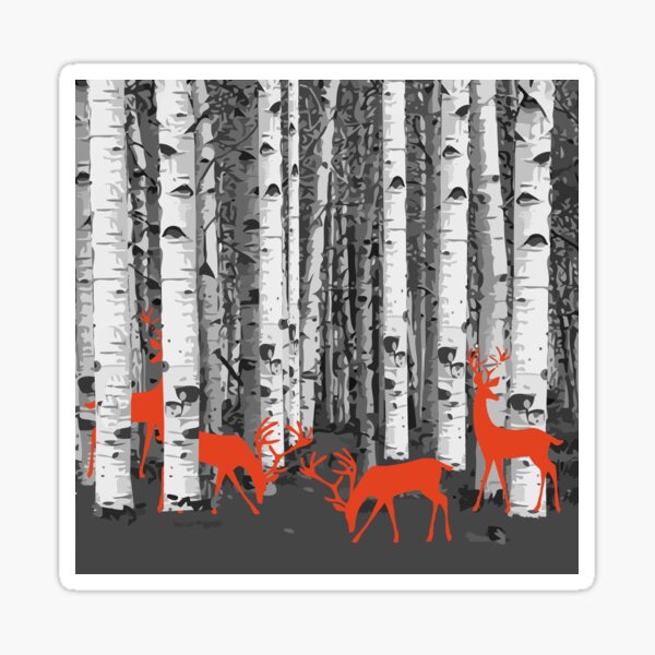 Item preview, Deer, wild animals, woodland animals in birch forest, perfect for puzzle, kids puzzle, Duvets, Comforters, Shower Curtains, desk mat designed and sold by Collagedream.