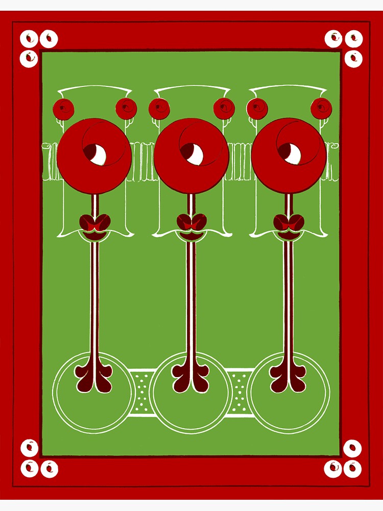 Thumbnail 3 of 3, Sticker, Art Nouveau Flowers designed and sold by mamiespaw.