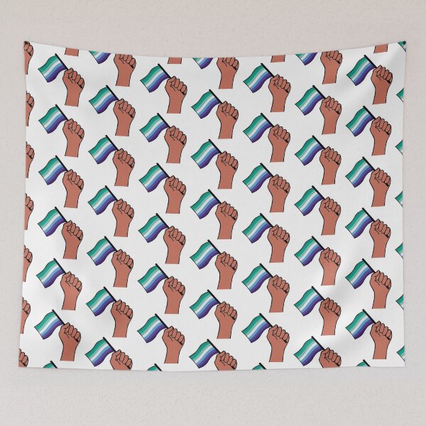 Item preview, gay men pride flag hand pattern designed and sold by BThingies.
