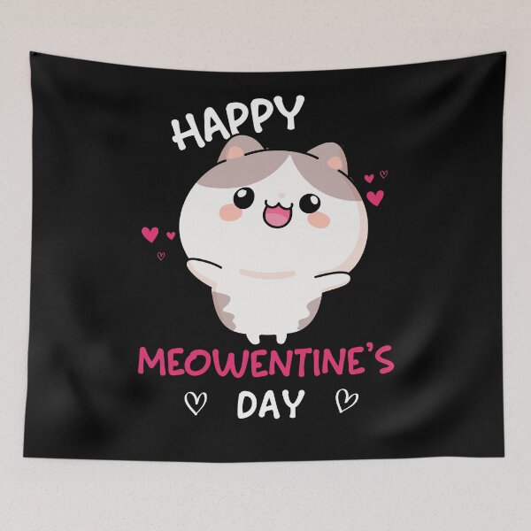 Item preview, Happy Meowentines Day Funny valentines day for cat Floor designed and sold by ANAS    HO.