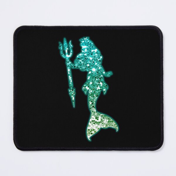 Item preview, Gorgeous Glitter Mermaid with Triton - Aqua Teal Glow designed and sold by BadassBazaar.