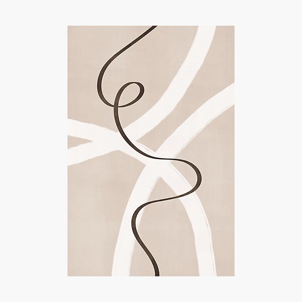 Item preview, Neutral Abstract Line Art – Part 2 – Brown and White Abstract lines on Beige Background designed and sold by GraphicBicycle.