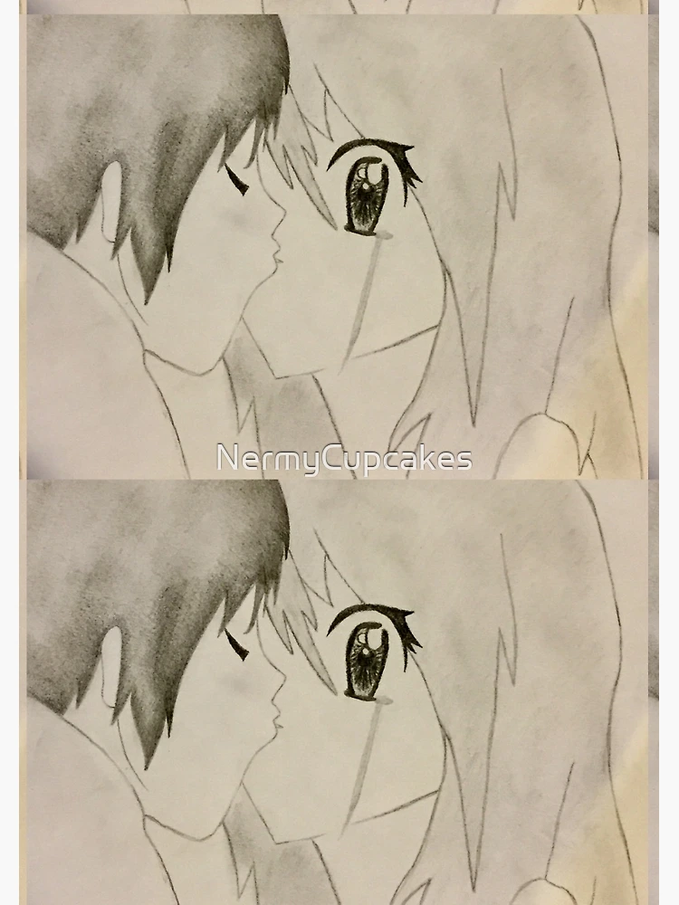 Kissing Anime Character Anime Couple Kissing, Sketch with Colored Pencils  Stock Illustration - Illustration of manga, crazy: 244820258