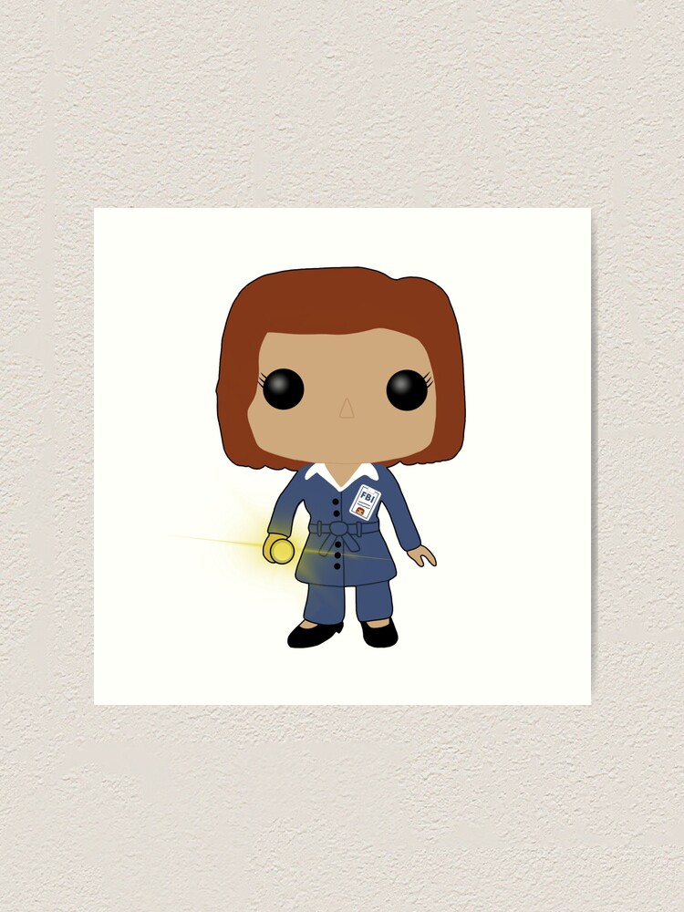 dana scully funko pop drawing Art Print for Sale by