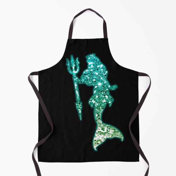 Item preview, Gorgeous Glitter Mermaid with Triton - Aqua Teal Glow designed and sold by BadassBazaar.
