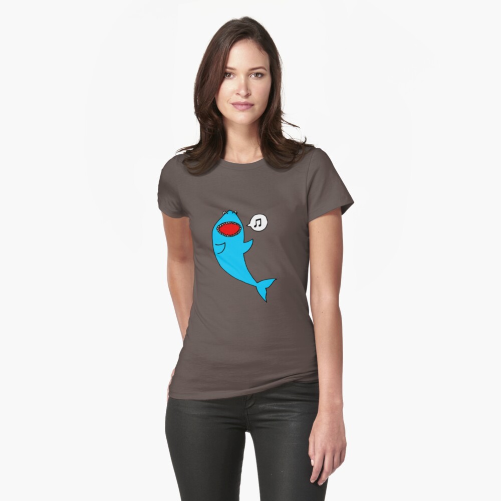 Singing Shark Fitted T-Shirt