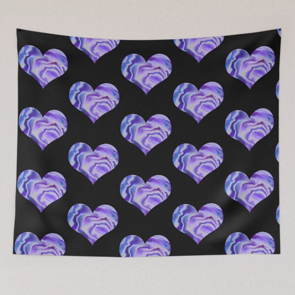Item preview, Purple and Blue Silky Marble Modern Heart Shape Design designed and sold by AMSonArt.