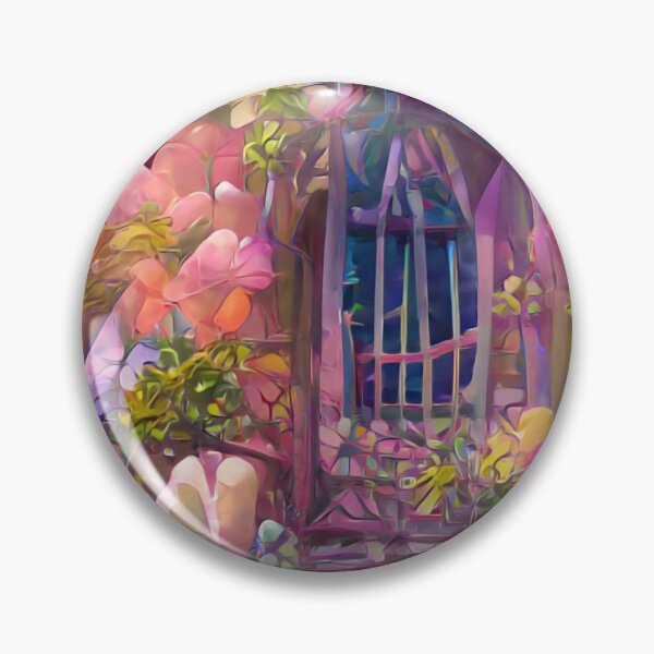 Item preview, Dreamy Stairway with Gate, in Pink and Peach designed and sold by KathyDKeith.