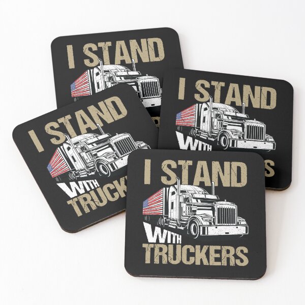Item preview, I stand with truckers, Distressed Vintage Design For Semi Trucks Lovers designed and sold by trendyshopy.