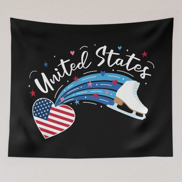 Item preview, Figure Skating USA (Black Background) designed and sold by TripleTriple.