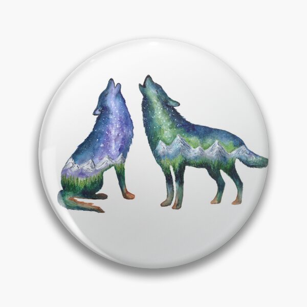 Item preview, Watercolour Galaxy Wolf Couple designed and sold by Tiffany Roy.