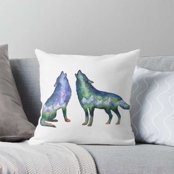 Item preview, Watercolour Galaxy Wolf Couple designed and sold by Roy & Tiffany.