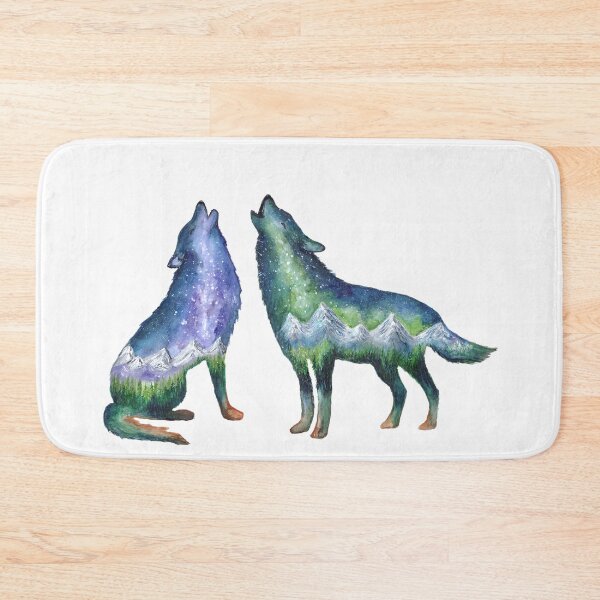 Item preview, Watercolour Galaxy Wolf Couple designed and sold by Roy & Tiffany.