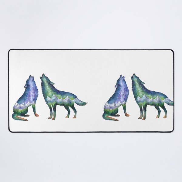 Item preview, Watercolour Galaxy Wolf Couple designed and sold by Roy & Tiffany.